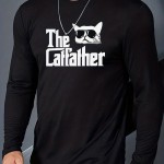 Cat Animal Print, Men's Comfy Fit Long Sleeve T-shirt, Warm And Sporty Top Clothing