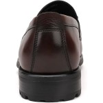 Men's Luxury Coffee Leather Penny Loafers, Classic Fashion Handmade Dress Shoes Casual Slip-on Loafer for Mens