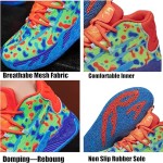 Mens Lace Up Multicolor High Top Basketball Shoe Non-Slip Breathable Running Shoes Fahsion Lightweight Outdoor Gym Sneakers